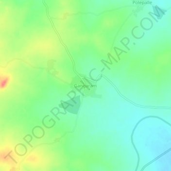 Carte topographique Gangaram, altitude, relief