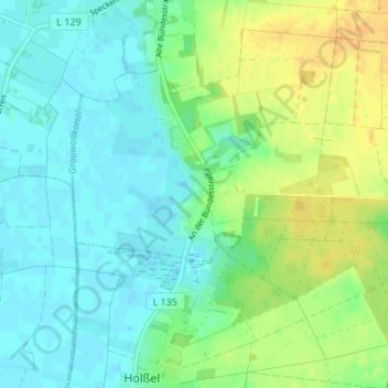 Carte topographique Kransburg, altitude, relief