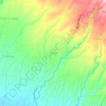 Carte topographique Loma, altitude, relief