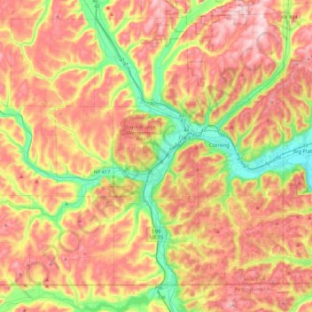 Carte topographique Erwin, altitude, relief