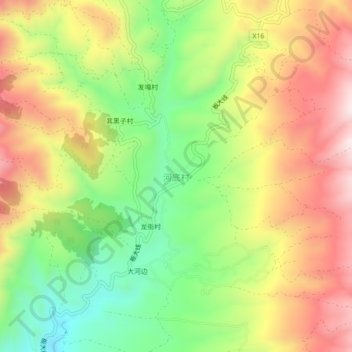 Carte topographique 河底村, altitude, relief