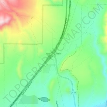 Carte topographique Anderson Junction, altitude, relief