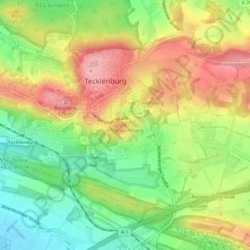 Carte topographique Knoblauchsberg, altitude, relief