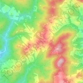 Carte topographique Nibbiaia, altitude, relief