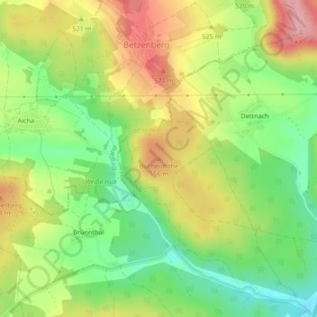 Carte topographique Buchenhöhe, altitude, relief
