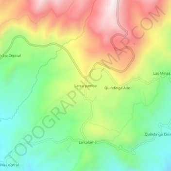 Carte topographique Larca pamba, altitude, relief