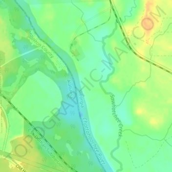 Carte topographique Hayesville Landing, altitude, relief