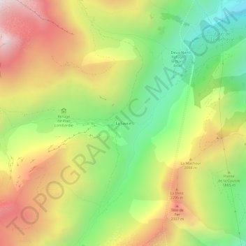 Carte topographique La Sauce, altitude, relief