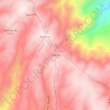 Carte topographique Tzalaron, altitude, relief