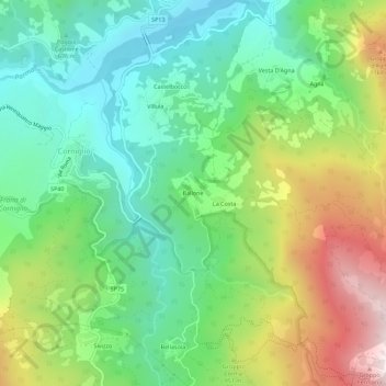 Carte topographique Ballone, altitude, relief