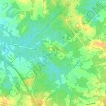 Carte topographique Spring Valley, altitude, relief
