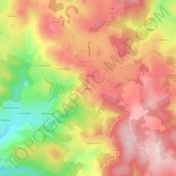 Carte topographique Jallois, altitude, relief