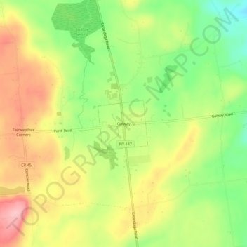 Carte topographique Galway, altitude, relief