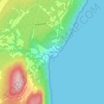 Carte topographique Port-au-Persil, altitude, relief