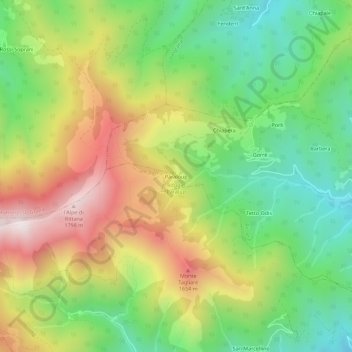 Carte topographique Paraloup, altitude, relief