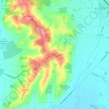 Carte topographique Brufa, altitude, relief