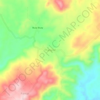 Carte topographique Thailand, altitude, relief