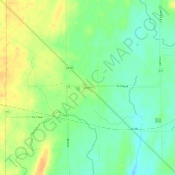 Carte topographique Schaffer, altitude, relief