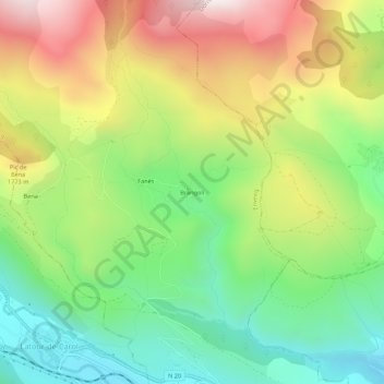 Carte topographique Brangoly, altitude, relief