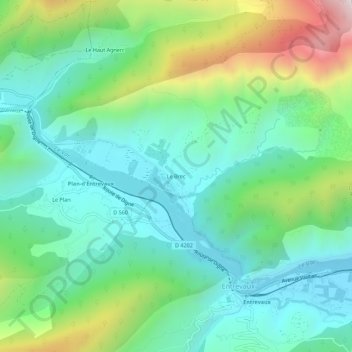 Carte topographique Le Brec, altitude, relief