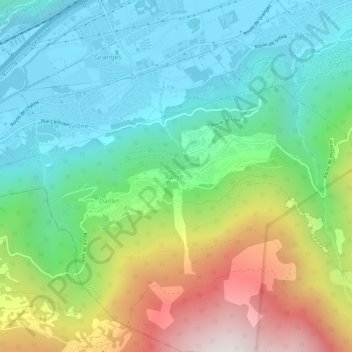 Carte topographique Loye, altitude, relief