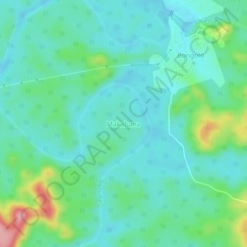 Carte topographique Makabana, altitude, relief