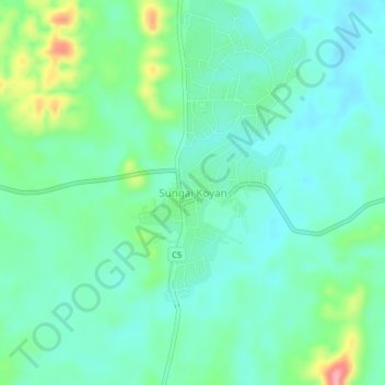 Carte topographique Sungai Koyan, altitude, relief