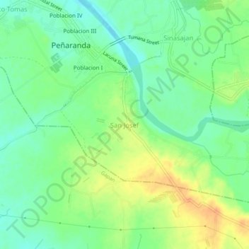 Carte topographique San Josef, altitude, relief