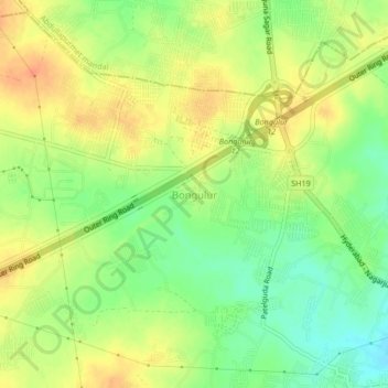 Carte topographique Bongulur, altitude, relief