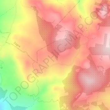 Carte topographique El Cévico, altitude, relief
