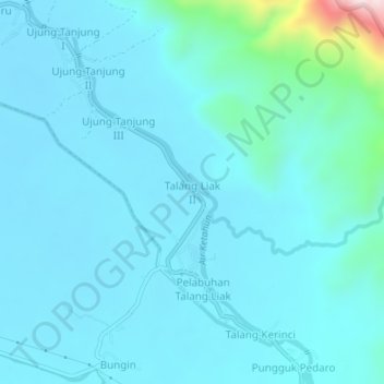 Carte topographique Talang Liak II, altitude, relief
