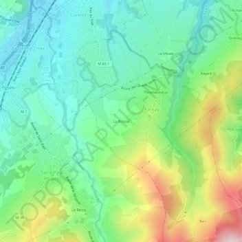 Carte topographique La Brosse, altitude, relief