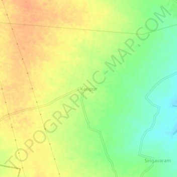 Carte topographique Kasipur, altitude, relief