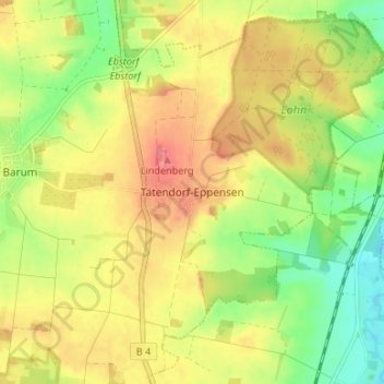 Carte topographique Tätendorf-Eppensen, altitude, relief