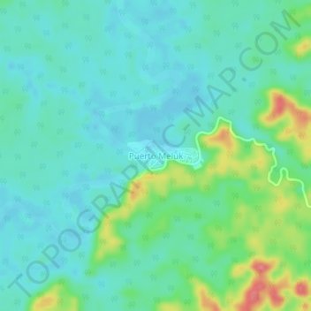 Carte topographique Puerto Meluk, altitude, relief