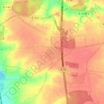 Carte topographique Le Bahot, altitude, relief