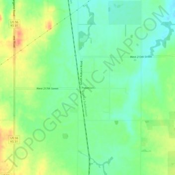 Carte topographique Peterton, altitude, relief