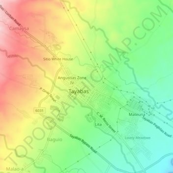 Carte topographique San Diego, altitude, relief