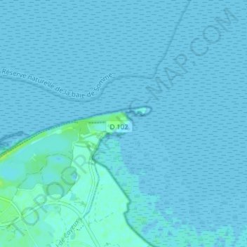Carte topographique Le Hourdel, altitude, relief