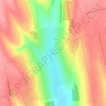 Carte topographique Horodnie, altitude, relief