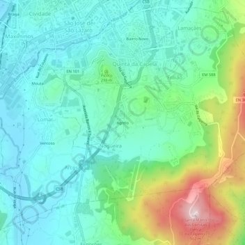 Carte topographique Agrelo, altitude, relief
