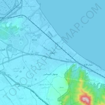 Carte topographique Ezzahra, altitude, relief