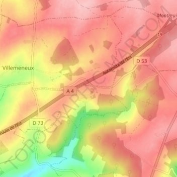 Carte topographique Torchamps, altitude, relief