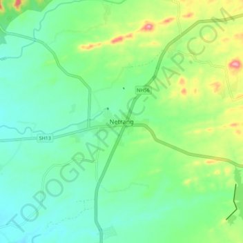 Carte topographique Netrang, altitude, relief