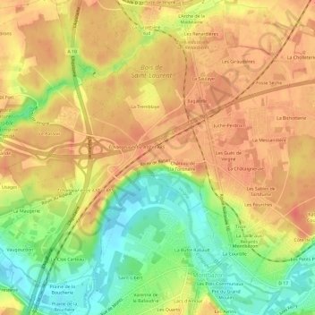 Carte topographique La Maubennerie, altitude, relief