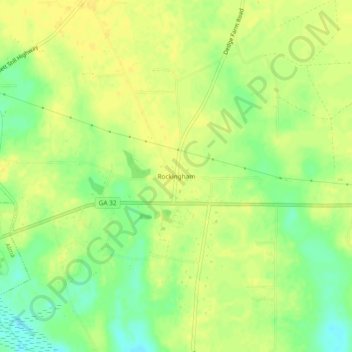 Carte topographique Rockingham, altitude, relief