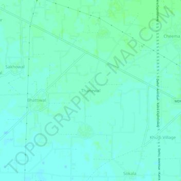 Carte topographique Thanewal, altitude, relief