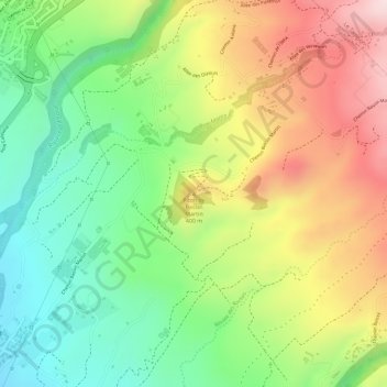 Carte topographique Piton de Bassin Martin, altitude, relief
