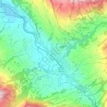 Carte topographique Neu St. Johann, altitude, relief