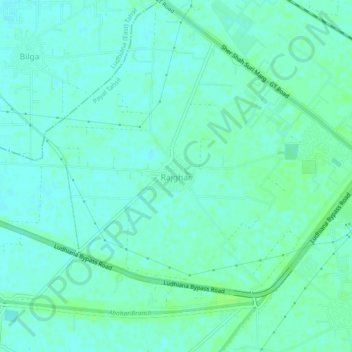 Carte topographique Rajghar, altitude, relief